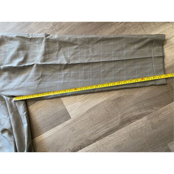 Lanificio Comero Gray Blue Plaid Italian Wool Linea Naturale Pants, Men's Sz 38 - Picture 7 of 14
